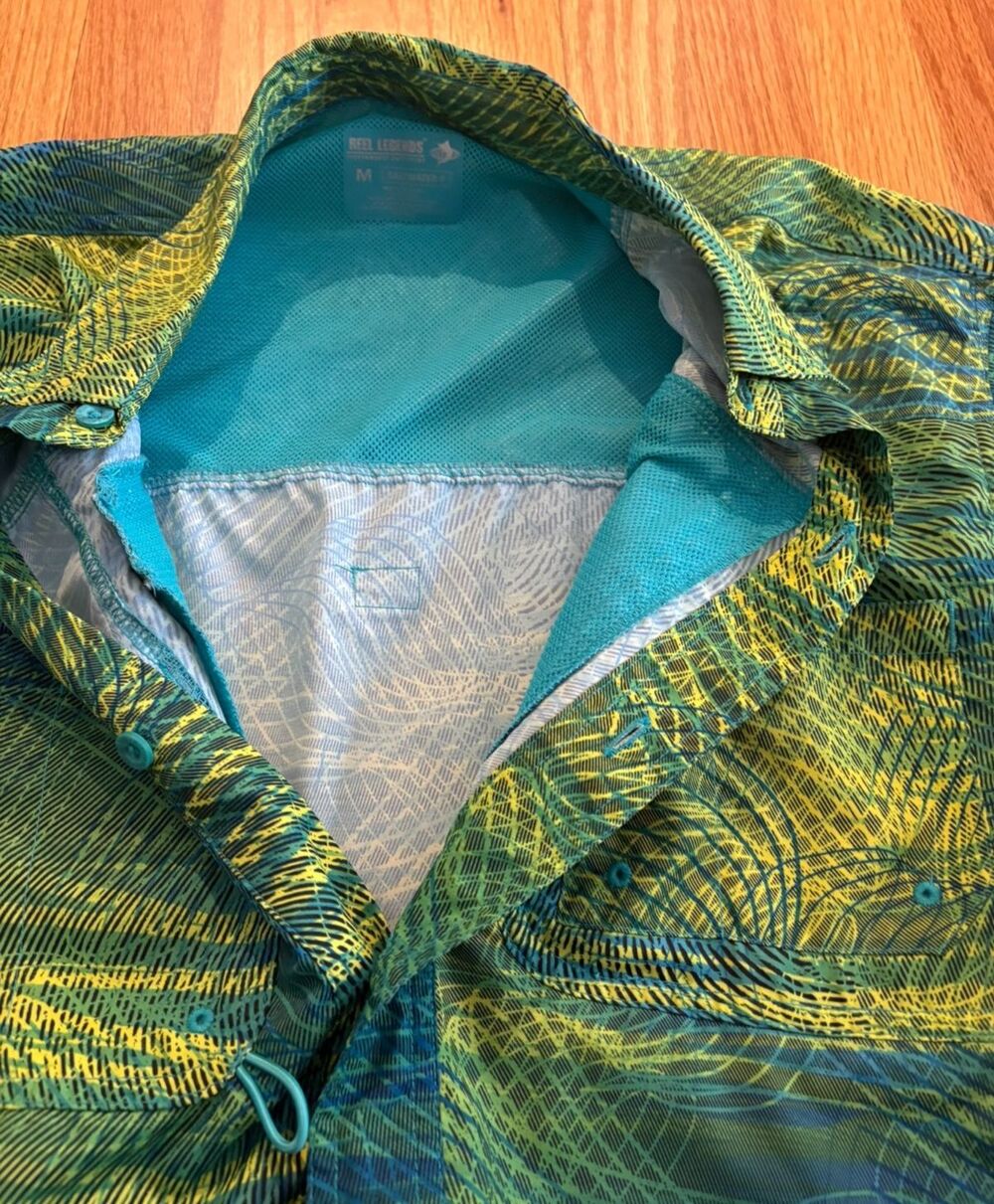 Reel Legends Fishing Shirt Mens Medium Short Sleeve Performance Saltwater II EUC - Picture 10 of 12